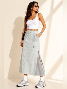 Y2K Technical Utility Cargo Skirt Mesh Panels Archive Style MP Sz 16